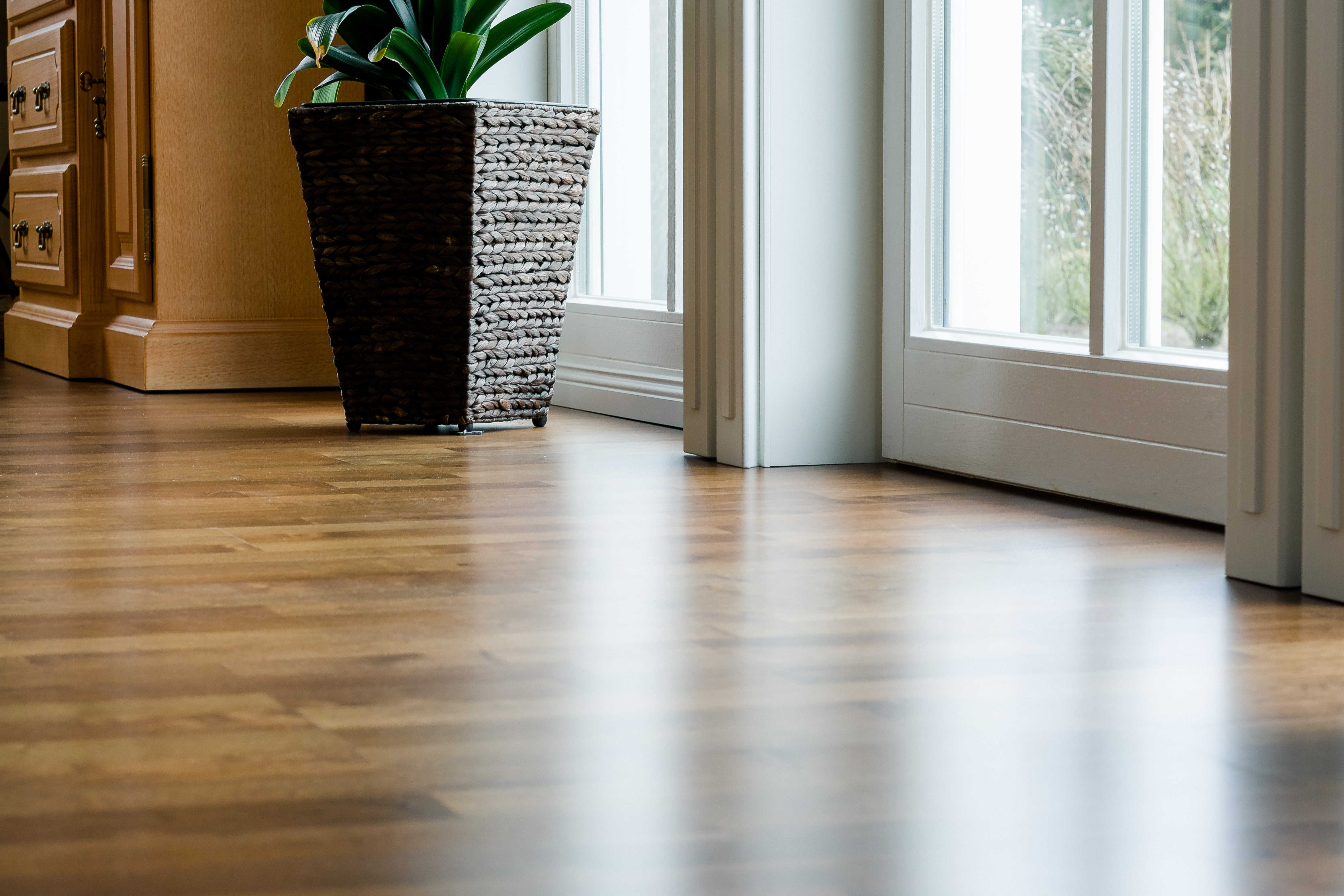 Laminate flooring in a family home living room